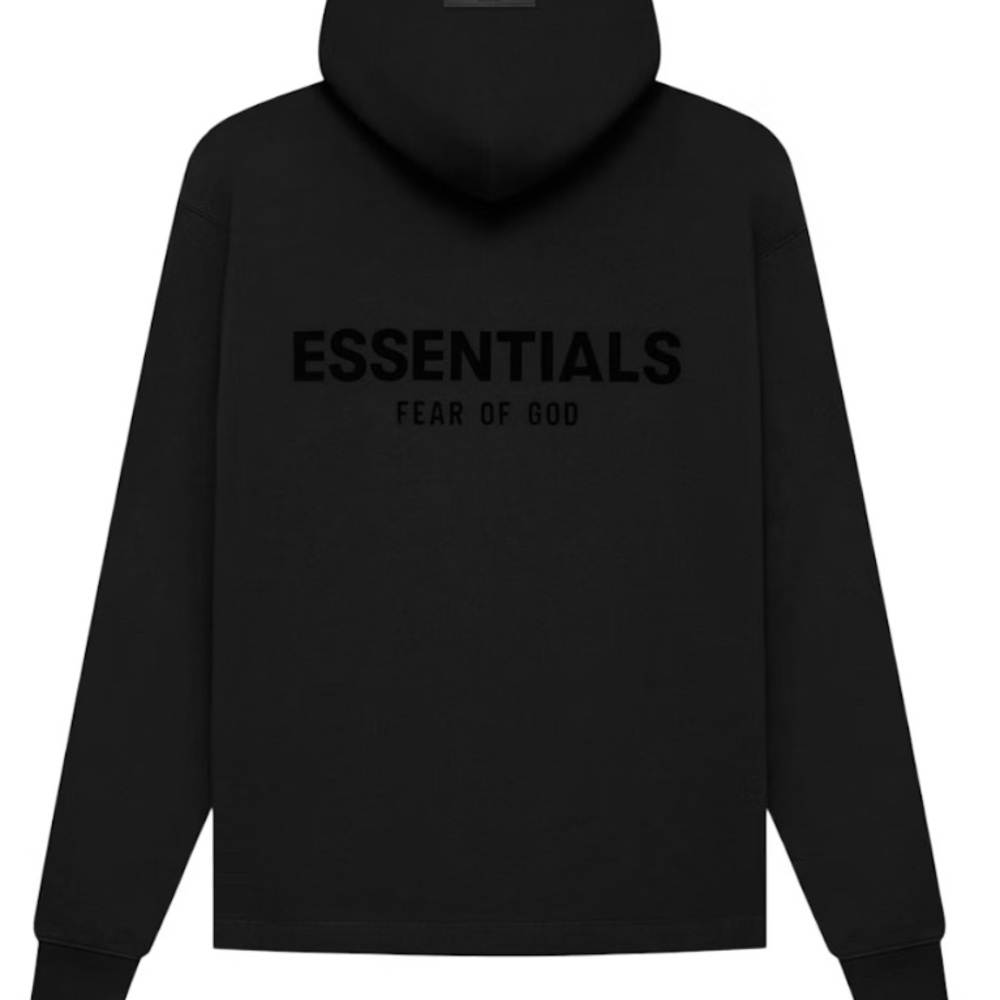 Fear of God Essentials Black Hoodie Ess-22 Series